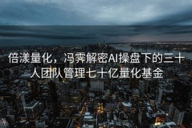 倍漾量化，冯霁解密AI操盘下的三十人团队管理七十亿量化基金