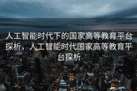 人工智能时代下的国家高等教育平台探析，人工智能时代国家高等教育平台探析