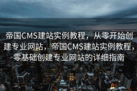 帝国CMS建站实例教程，从零开始创建专业网站，帝国CMS建站实例教程，零基础创建专业网站的详细指南
