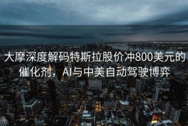 大摩深度解码特斯拉股价冲800美元的催化剂，AI与中美自动驾驶博弈