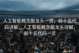 人工智能概念股龙头一览，前十名代码详解，人工智能概念股龙头详解，前十名代码一览