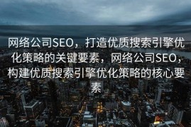 网络公司SEO，打造优质搜索引擎优化策略的关键要素，网络公司SEO，构建优质搜索引擎优化策略的核心要素
