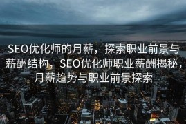 SEO优化师的月薪，探索职业前景与薪酬结构，SEO优化师职业薪酬揭秘，月薪趋势与职业前景探索