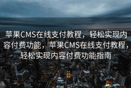 苹果CMS在线支付教程，轻松实现内容付费功能，苹果CMS在线支付教程，轻松实现内容付费功能指南