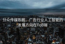 分众传媒陈鹏，广告行业人工智能的发展方向在ToB端