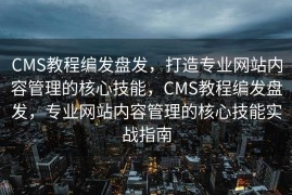 CMS教程编发盘发，打造专业网站内容管理的核心技能，CMS教程编发盘发，专业网站内容管理的核心技能实战指南