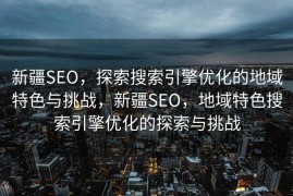 新疆SEO，探索搜索引擎优化的地域特色与挑战，新疆SEO，地域特色搜索引擎优化的探索与挑战