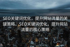 SEO关键词优化，提升网站流量的关键策略，SEO关键词优化，提升网站流量的核心策略
