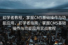 初学者教程，掌握CMS基础操作与功能应用，初学者指南，掌握CMS基础操作与功能应用实战教程