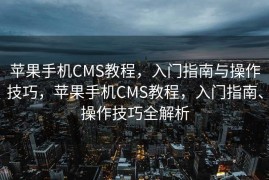 苹果手机CMS教程，入门指南与操作技巧，苹果手机CMS教程，入门指南、操作技巧全解析
