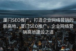 厦门SEO推广，打造企业网络营销的新高地，厦门SEO推广，企业网络营销高地建设之道