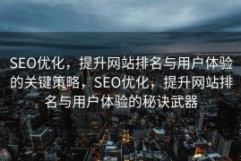 SEO优化，提升网站排名与用户体验的关键策略，SEO优化，提升网站排名与用户体验的秘诀武器