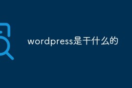wordpress是干什么的