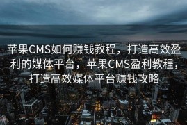 苹果CMS如何赚钱教程，打造高效盈利的媒体平台，苹果CMS盈利教程，打造高效媒体平台赚钱攻略