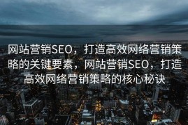 网站营销SEO，打造高效网络营销策略的关键要素，网站营销SEO，打造高效网络营销策略的核心秘诀