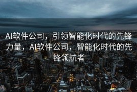 AI软件公司，引领智能化时代的先锋力量，AI软件公司，智能化时代的先锋领航者