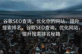 谷歌SEO查询，优化你的网站，提升搜索排名，谷歌SEO查询，优化网站，提升搜索排名秘籍