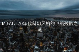MJ AI，70年代科幻风格的飞船残骸之谜