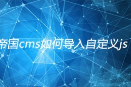 帝国cms如何导入自定义js