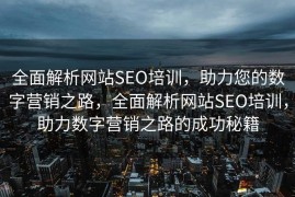 全面解析网站SEO培训，助力您的数字营销之路，全面解析网站SEO培训，助力数字营销之路的成功秘籍