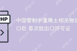 中国管制中重稀土相关物项出口后 首次批出口许可证