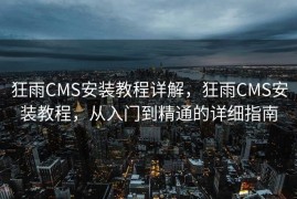 狂雨CMS安装教程详解，狂雨CMS安装教程，从入门到精通的详细指南