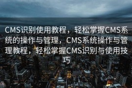 CMS识别使用教程，轻松掌握CMS系统的操作与管理，CMS系统操作与管理教程，轻松掌握CMS识别与使用技巧