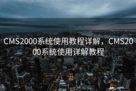 CMS2000系统使用教程详解，CMS2000系统使用详解教程