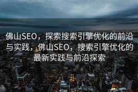 佛山SEO，探索搜索引擎优化的前沿与实践，佛山SEO，搜索引擎优化的最新实践与前沿探索