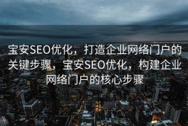 宝安SEO优化，打造企业网络门户的关键步骤，宝安SEO优化，构建企业网络门户的核心步骤