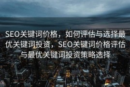 SEO关键词价格，如何评估与选择最优关键词投资，SEO关键词价格评估与最优关键词投资策略选择