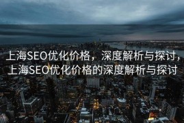 上海SEO优化价格，深度解析与探讨，上海SEO优化价格的深度解析与探讨