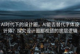 AI时代下的设计圈，AI能否替代字体设计师？探究设计圈鄙视链的底层逻辑