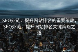 SEO外链，提升网站排名的重要策略，SEO外链，提升网站排名关键策略之道