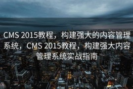 CMS 2015教程，构建强大的内容管理系统，CMS 2015教程，构建强大内容管理系统实战指南