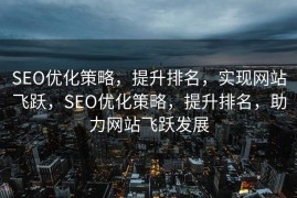 SEO优化策略，提升排名，实现网站飞跃，SEO优化策略，提升排名，助力网站飞跃发展