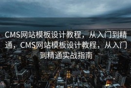 CMS网站模板设计教程，从入门到精通，CMS网站模板设计教程，从入门到精通实战指南