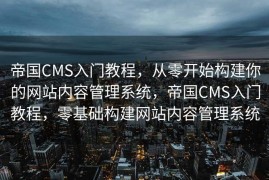 帝国CMS入门教程，从零开始构建你的网站内容管理系统，帝国CMS入门教程，零基础构建网站内容管理系统