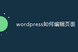 wordpress如何编辑页面