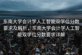 东南大学会计学人工智能双学位分数要求及解析，东南大学会计学人工智能双学位分数要求详解