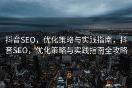 抖音SEO，优化策略与实践指南，抖音SEO，优化策略与实践指南全攻略