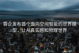 蓉企发布首个面向空间智能的世界模型，让AI真实感知物理世界