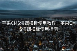 苹果CMS海螺模板使用教程，苹果CMS海螺模板使用指南