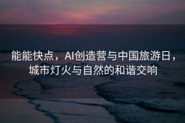 能能快点，AI创造营与中国旅游日，城市灯火与自然的和谐交响