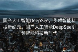 国产人工智能DeepSee，引领智能科技新纪元，国产人工智能DeepSee引领智能科技新时代