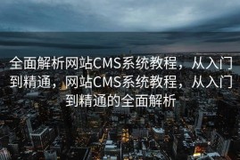 全面解析网站CMS系统教程，从入门到精通，网站CMS系统教程，从入门到精通的全面解析