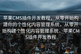 苹果CMS插件开发教程，从零开始构建你的个性化内容管理系统，从零开始构建个性化内容管理系统，苹果CMS插件开发教程