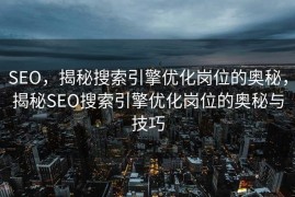 SEO，揭秘搜索引擎优化岗位的奥秘，揭秘SEO搜索引擎优化岗位的奥秘与技巧