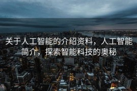 关于人工智能的介绍资料，人工智能简介，探索智能科技的奥秘