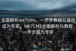 全面解析we7cms，一步步教程引导你成为专家，We7CMS全面解析与教程，一步步成为专家